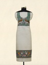 Ivory animals pattern hand painted cotton kurta