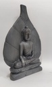 Black Budhha Sculpture with Pipal Leaf