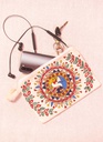 Off-white Hand painted fancy small pouch for handbags                                                        **MADE TO ORDER**