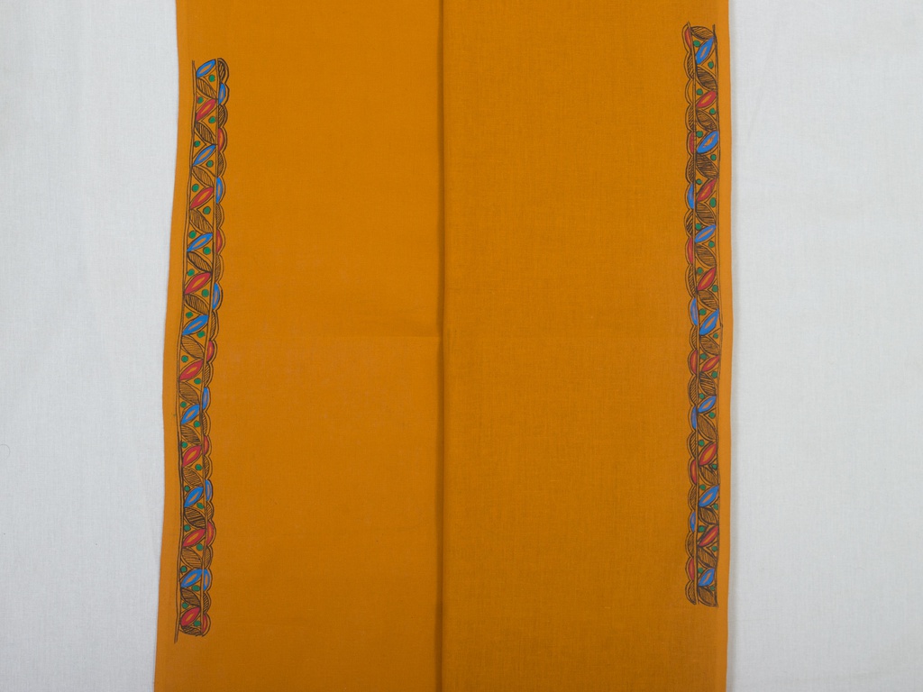 Tangerine hand painted Madhubani cotton kurta