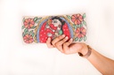 Jute village girl hand painted Madhubani clutch bag