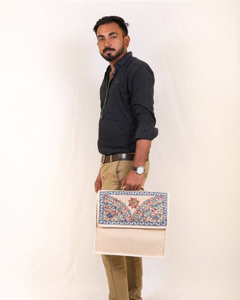 Quirky design hand painted laptop bag