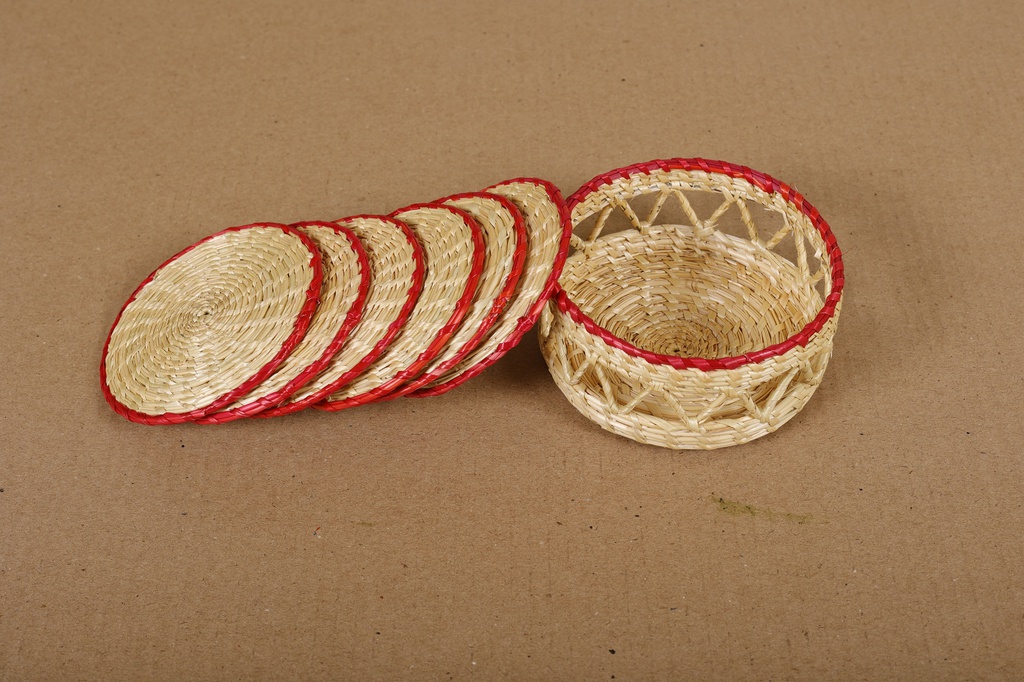 Quirky and colourful handmade coaster set