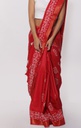 Red Floral Batik Print Saree