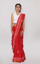 Red Floral Batik Print Saree
