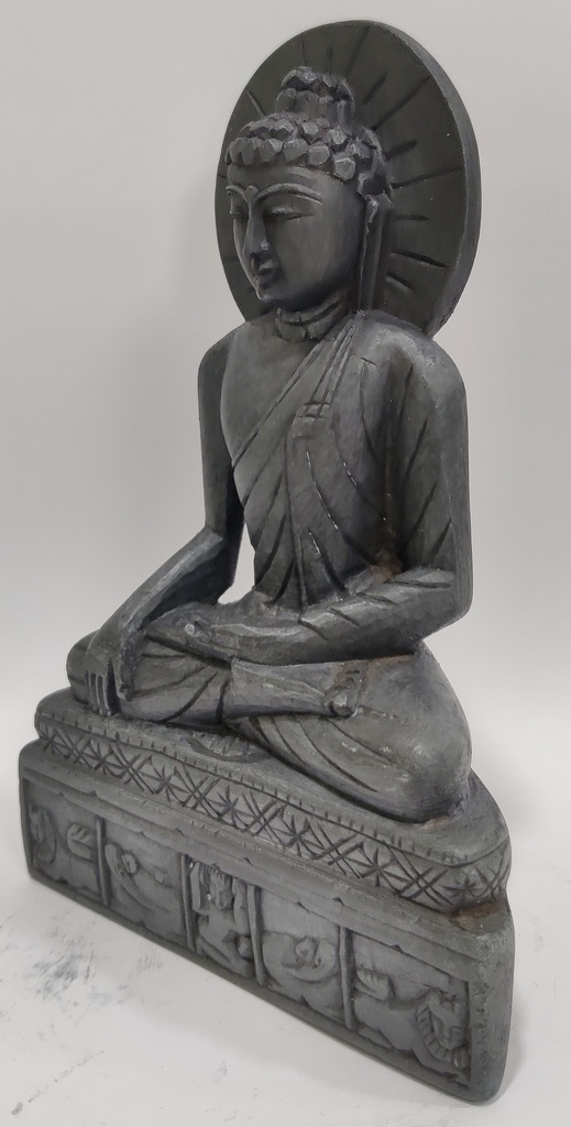 Black Budhha Sculpture with Halo