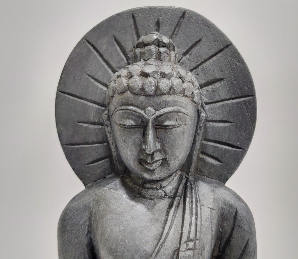 Black Budhha Sculpture with Halo