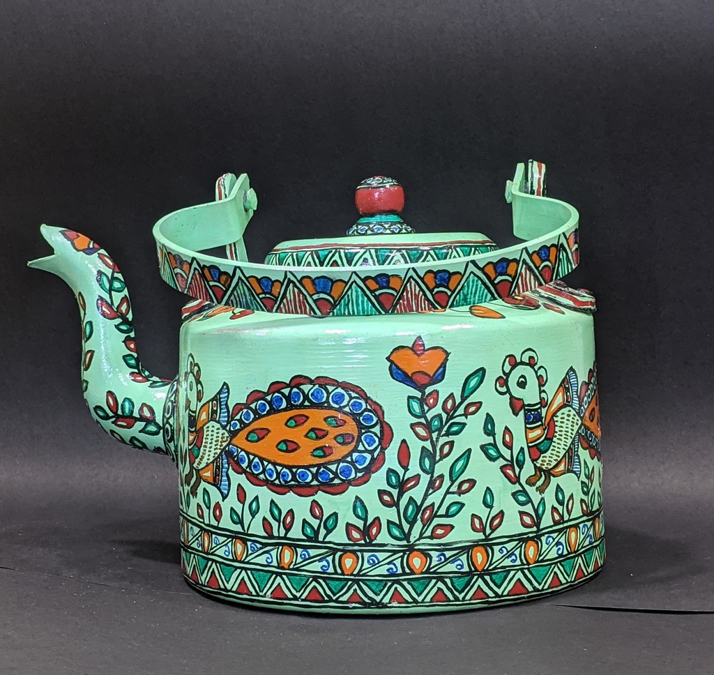 Madhubani Painted Tea Kettle 02