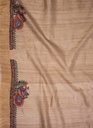Beige Radha Krishna hand painted Madhubani tussar silk saree