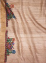 Beige Radha Krishna hand painted Madhubani tussar silk saree