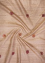 Beige Radha Krishna hand painted Madhubani tussar silk saree