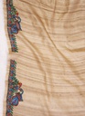 Beige Radha Krishna hand painted Madhubani tussar silk saree