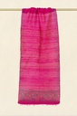 Rani Pink peacocks and flowers hand painted Madhubani tussar silk stole
