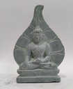 White Budhha Sculpture with Pipal Leaf (Large)