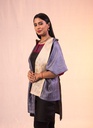 Reversible Sujni threads classic shapes handmade silk stole