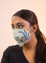Aqua reusable cotton Madhubani colorful mask - Pack of 2                              *MADE TO ORDER*