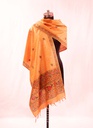 Orange fish nature hand painted cotton stole                                    **MADE TO ORDER**