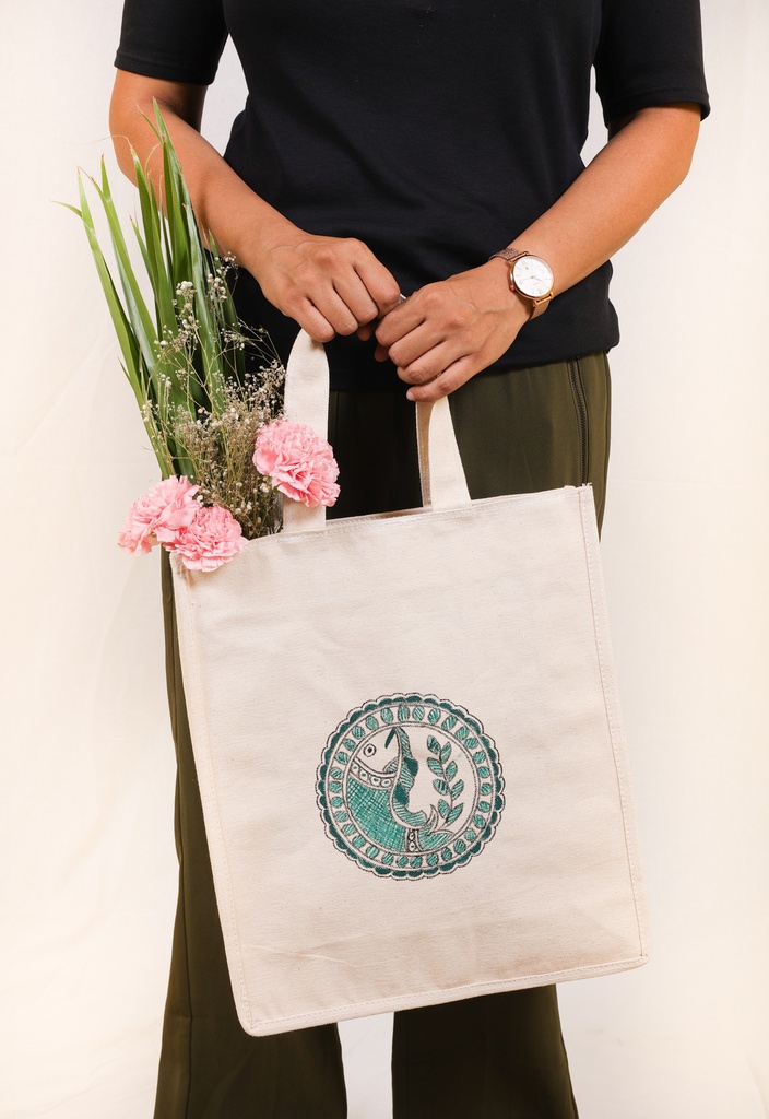 100% handmade eco-friendly cotton tote bag