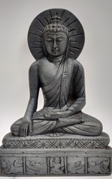 Black Budhha Sculpture with Halo