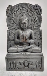 Black Budhha Sculpture in Dharmachakra Mudra