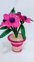 [Hand woven by rural artisans of Bihar from sikki grass, this art of making items from sikki grass is an ancient one in state of Bihar] Sikki Flower Pot