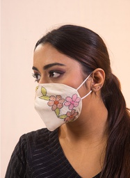 [SG/SUS/SM/01] Pink reusable cotton Sujni thread colorful mask - Pack of 2