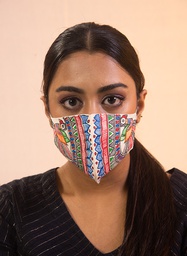 [SG/MGP/MM/04] Multicolored reusable cotton Madhubani colorful mask - Pack of 2