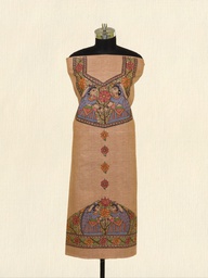 Peach Radha rani hand painted Madhubani cotton kurta