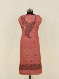 Rose Pink nature motifs hand painted cotton kurta